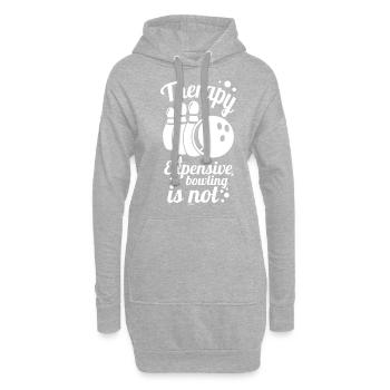 Thérapie de bowling - Sweat-shirt à capuche long Femme - gris chiné - Devant