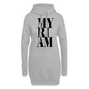 Myriam Name Vorname Moderne Schrift Wort Art - Hoodie-Kleid - Grau meliert - Vorne