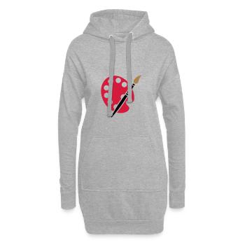 Maler Künstler Grafiker Pinsel Farbpalette - Hoodie-Kleid - Grau meliert - Vorne