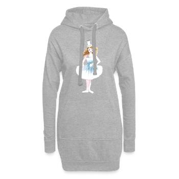 Danseur de clown de cirque - Sweat-shirt à capuche long Femme - gris chiné - Devant