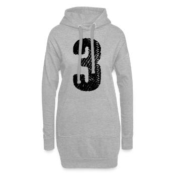 Maillot numéro 3 - Sweat-shirt à capuche long Femme - gris chiné - Devant
