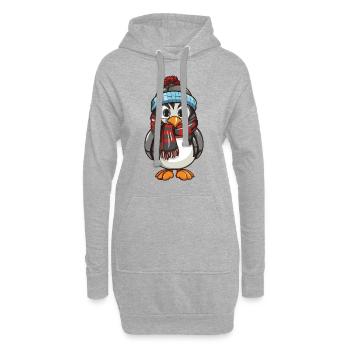 Pingouin Comic Hiver - Sweat-shirt à capuche long Femme - gris chiné - Devant