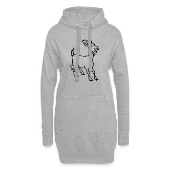 Ziege - Hoodie-Kleid - Grau meliert - Vorne