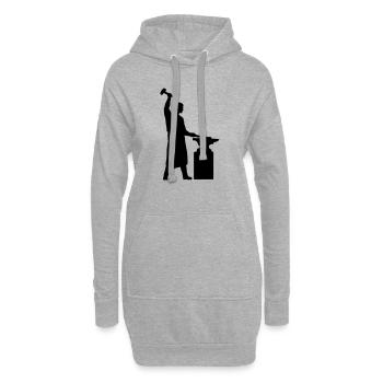 schmied_1c - Hoodie-Kleid - Grau meliert - Vorne