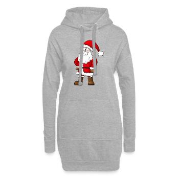 Weihnachtsmann - Hoodie-Kleid - Grau meliert - Vorne