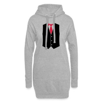 Weste mit Krawatte, 2fb - Hoodie-Kleid - Grau meliert - Vorne