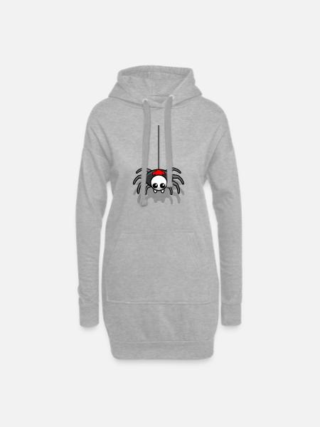 Spider monster horror - Hoodie Dress - heather grey