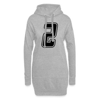 Startnummer 2 - Hoodie-Kleid - Grau meliert - Vorne
