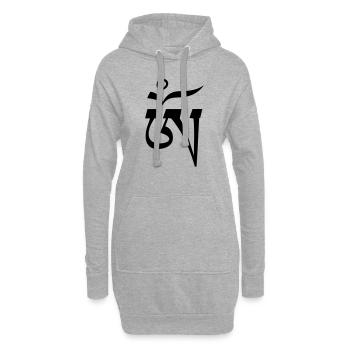 Aum OM Tibetisch - Hoodie-Kleid - Grau meliert - Vorne