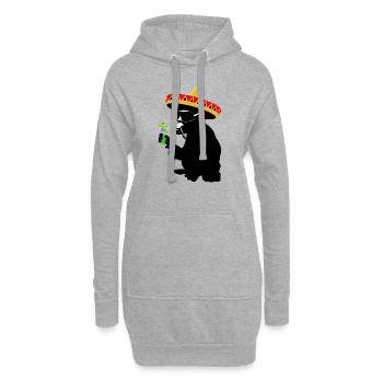 Funky Monkey - Sweat-shirt à capuche long Femme - gris chiné - Devant