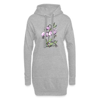 Fleurs - Sweat-shirt à capuche long Femme - gris chiné - Devant