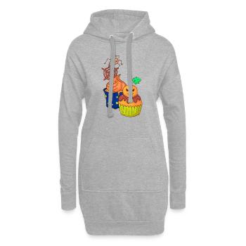 Gâteau au muffin Halloween - Sweat-shirt à capuche long Femme - gris chiné - Devant