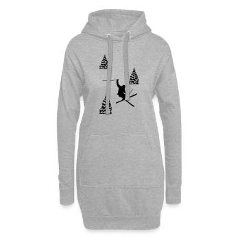 ski - Sweat-shirt à capuche long Femme - gris chiné - Devant