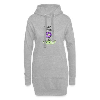 FLOWER-POWER - Hoodie-Kleid - Grau meliert - Vorne