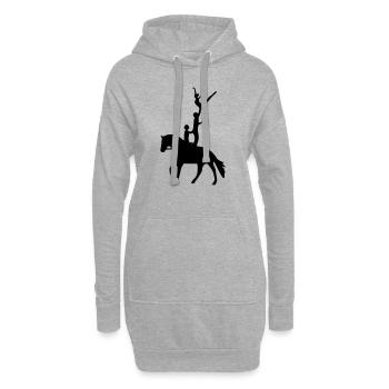 Voltigieren Dreierübung - Hoodie-Kleid - Grau meliert - Vorne