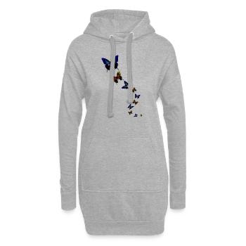Schmetterlings Formation by Lola - Hoodie-Kleid - Grau meliert - Vorne