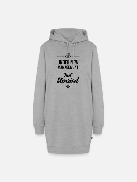 Just Married - Hoodie-Kleid - Grau meliert