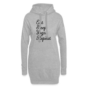 Eat, Sleep, Yoga, Repeat - Hoodie-Kleid - Grau meliert - Vorne