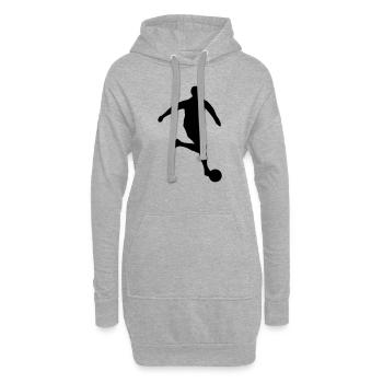 Fußball - Soccer - Sweat-shirt à capuche long Femme - gris chiné - Devant