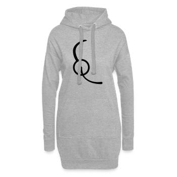 kopfhörer mikrophon kopf logo design pro gamer hea - Hoodie-Kleid - Grau meliert - Vorne