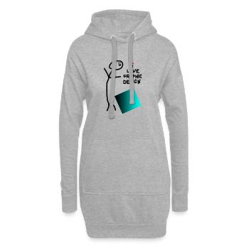 J'adore le graphisme - Sweat-shirt à capuche long Femme - gris chiné - Devant