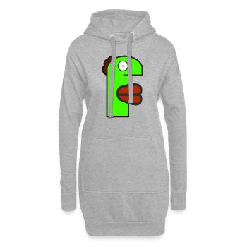Streetart - Dicke Lippen - Hoodie-Kleid - Grau meliert - Vorne