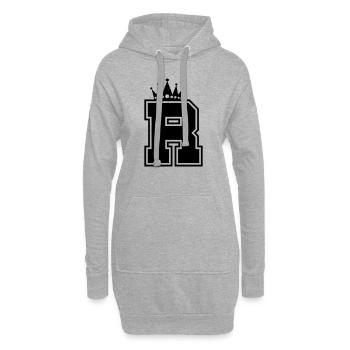 buchstabe R Krone - Hoodie-Kleid - Grau meliert - Vorne