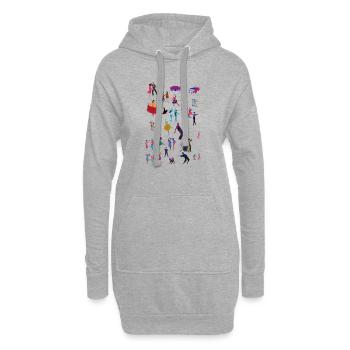 dance - Sweat-shirt à capuche long Femme - gris chiné - Devant