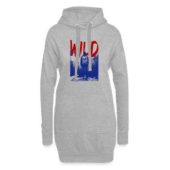 Wilder Naturabenteurer - Hoodie-Kleid - Grau meliert - Vorne