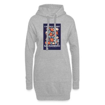 Marché de Noël Sacramento Affiche USA 1960 - Sweat-shirt à capuche long Femme - gris chiné - Devant