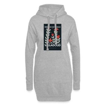 Marché de Noël Valladolid Affiche Espagne 1960 - Sweat-shirt à capuche long Femme - gris chiné - Devant