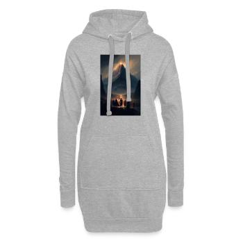 Nature japonaise - Sweat-shirt à capuche long Femme - gris chiné - Devant