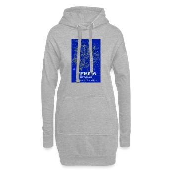 Nachtblaue moderne ästhetische Freiberg Stadtkarte - Hoodie-Kleid - Grau meliert - Vorne