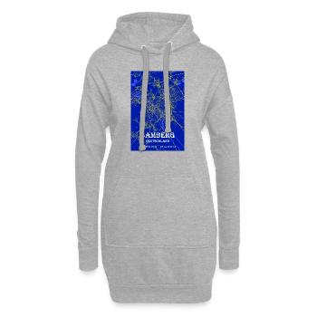 Mystische Bamberg Stadtkarte - Hoodie-Kleid - Grau meliert - Vorne