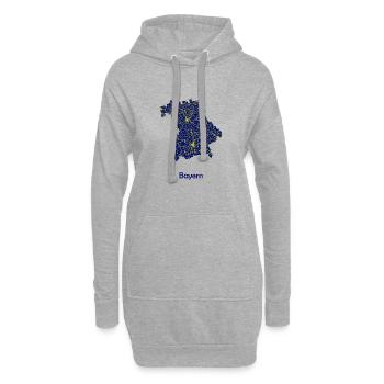 Mystische Bayern Straßen Karte - Hoodie-Kleid - Grau meliert - Vorne