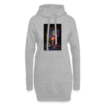 Leopard - Hoodie Dress - heather grey - Front