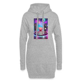 cute baby axolotlDJ Pult Turntable - Hoodie-Kleid - Grau meliert - Vorne