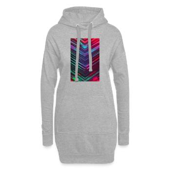 Abstract Neon Art - Hoodie-Kleid - Grau meliert - Vorne