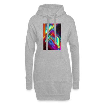 Abstract Neon Art - Hoodie-Kleid - Grau meliert - Vorne