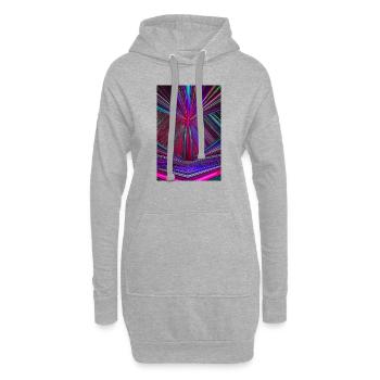 Abstract Neon Art - Hoodie-Kleid - Grau meliert - Vorne