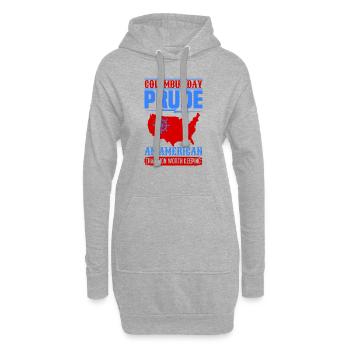 COLUMBUS DAY PRUDE UN AMÉRICAIN - Sweat-shirt à capuche long Femme - gris chiné - Devant