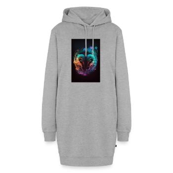 Neon Aries - Hoodie Dress - heather grey - Front