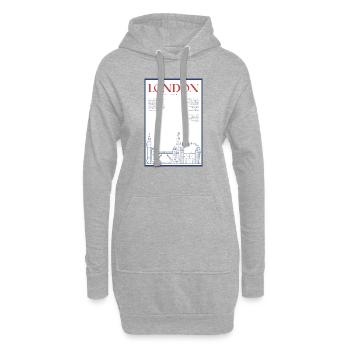 London - Hoodie-Kleid - Grau meliert - Vorne