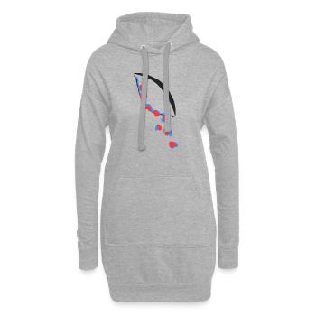 Ojolagrimas Amore - Sweat-shirt à capuche long Femme - gris chiné - Devant