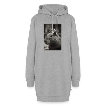 Capybara avec couronne Capybara doux Capybara - Sweat-shirt à capuche long Femme - gris chiné - Devant