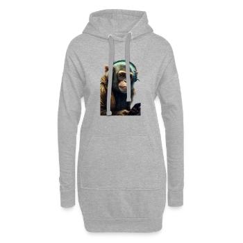 Affe - Hoodie-Kleid - Grau meliert - Vorne