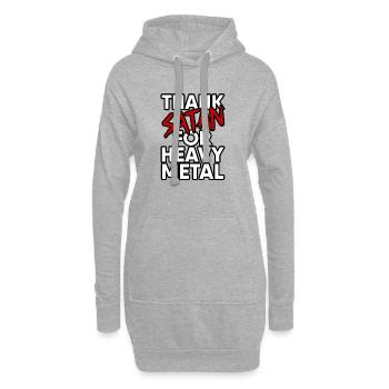 Danke Satan für Heavy Metal Design - Dark and Rock - Hoodie-Kleid - Grau meliert - Vorne