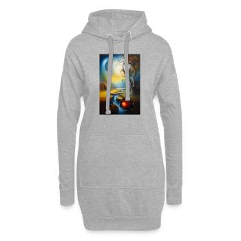 Die Zeit läuft - Hoodie-Kleid - Grau meliert - Vorne
