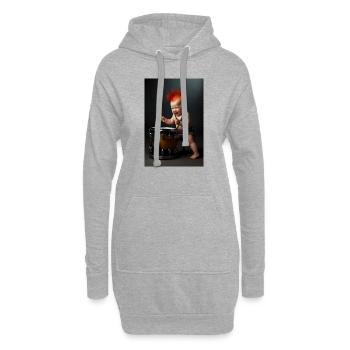 Tambour Bébé - Sweat-shirt à capuche long Femme - gris chiné - Devant