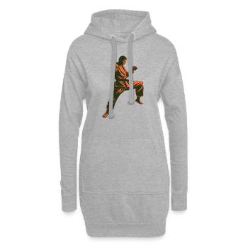 Conception de karaté puissante pour les amateurs d’arts martiaux - Sweat-shirt à capuche long Femme - gris chiné - Devant